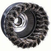 Weiler 93432 Cup Brush Twisted Stainless Steel, 2 3/4 in Dia, 0.02 in Fill Dia, 5/8"-11 Arbor