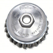 Weiler 93432 Cup Brush Twisted Stainless Steel, 2 3/4 in Dia, 0.02 in Fill Dia, 5/8"-11 Arbor