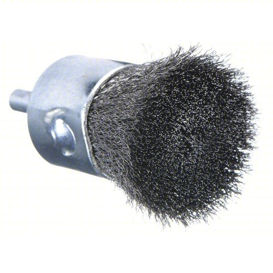 Weiler 93126 End Brush Crimped Steel, 3/4 in Dia, 0.02 in Fill Dia, 1/4 in Shank