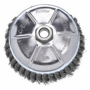 Weiler 93398 Cup Brush Twisted Steel, 5 in Dia, 0.023 in Fill Dia, 5/8"-11 Arbor