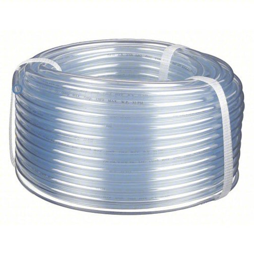 Redwood RW4EGU7 Tubing PVC, Clear, 1/4 in Inside Dia, 7/16 in Outside Dia, 100 ft Overall Lg, Shore A 73