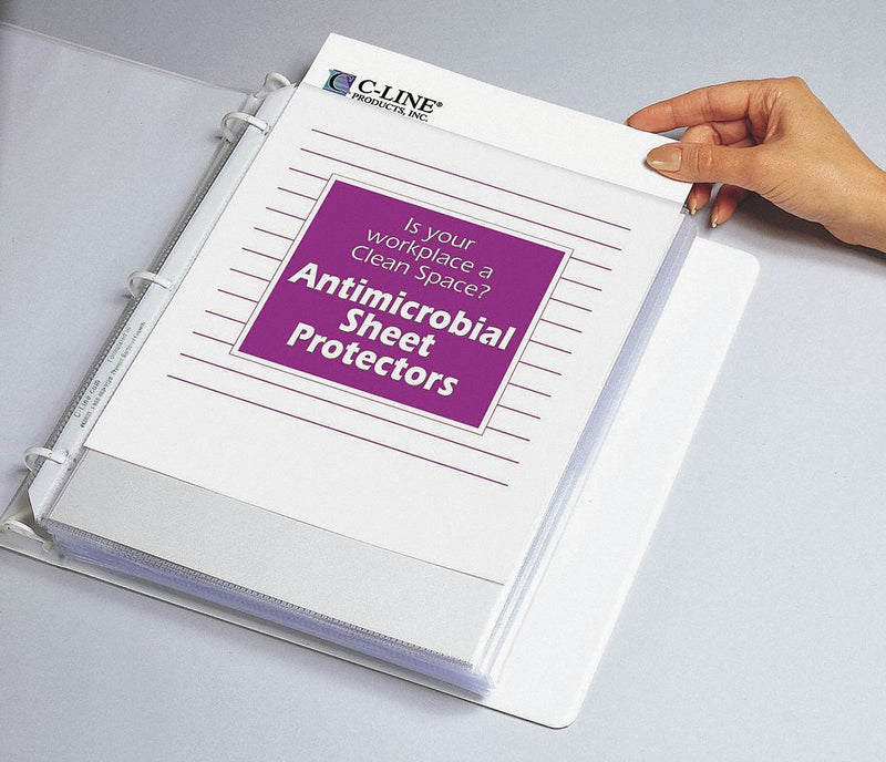 C-Line Products 62033 Sheet Protector, 0 Tabs, 8 1/2 in Overall Wd, 11 in Overall Ht, Clear, 100 PK