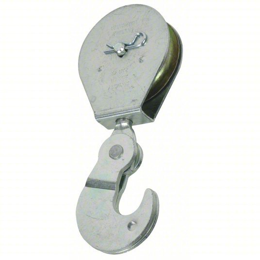 National 1RCN7 Pulley, Swivel Hook, 3/8 in Eye Hook Inside Dia.