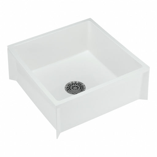 Mustee 63M Mop Sink, Fiberglass Mix, White, 24 in Bowl Lg, 24 in Bowl Wd, 10 in Bowl Dp, Square