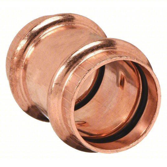 Viega 78057 Coupling with stop Copper, Press-Fit x Press-Fit, 1 in x 1 in Copper Tube Size
