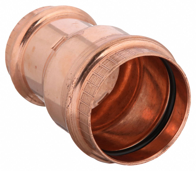 Viega Propress 78167 Crimp Fitting, Straight Reducer, 1-1/2 in CTS x 2 in CTS, Press-fit x Press-fit, Copper