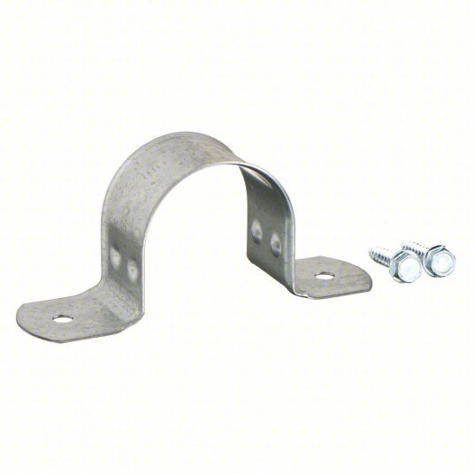 Nvent Caddy 1080125EG Pipe Strap Pre-Galvanized Steel, For 1 1/4 in Pipe, For 1 21/32 in Max OD