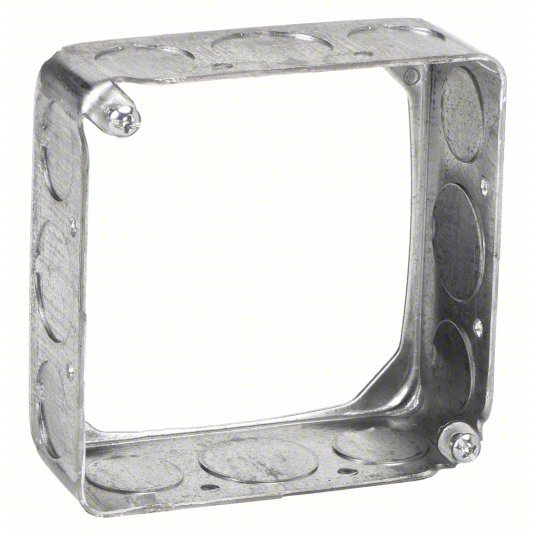 Raco 203 Extension Ring Galvanized Steel, 1 1/2 in Nominal Dp, 4 in Nominal Wd, 4 in Nominal Lg, 2 Gangs