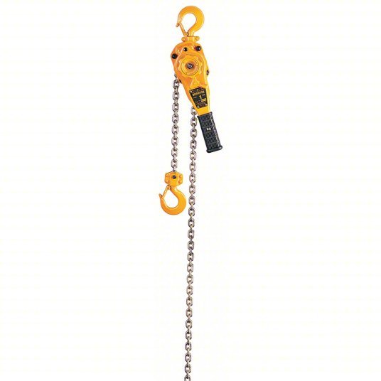 Harrington LB010-10 Lever Chain Hoist Hook Mounted - No Trolley, 2,000 lb Lifting Capacity, 10 ft Lift Lg