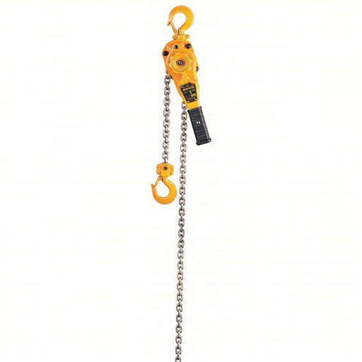 Harrington LB010-10 Lever Chain Hoist Hook Mounted - No Trolley, 2,000 lb Lifting Capacity, 10 ft Lift Lg