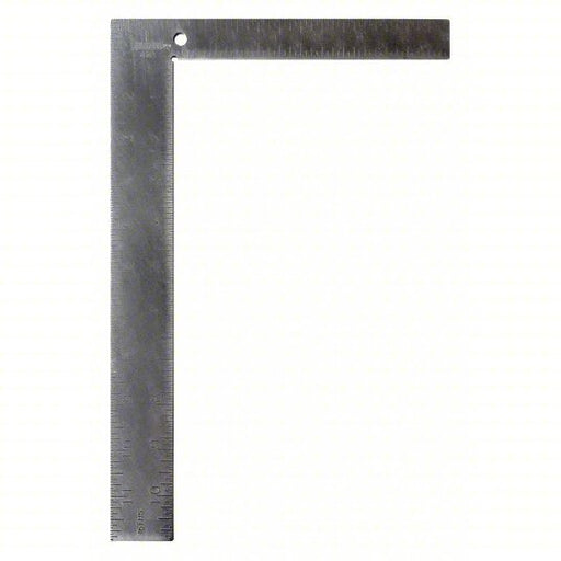 Johnson 430 Carpenter Square 8 in Base Lg, 8 in x 1 in, 12 in x 1 1/2 in, Clear, Powder, Steel