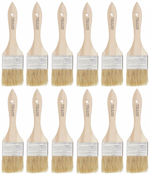 Approved Vendor 1TTX2 Paint Brush, Chip Brush, 2 in, Natural, China Hair, 24 PK