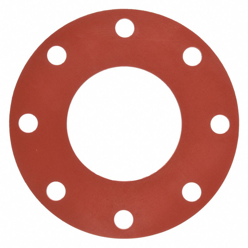Approved Vendor 7124FF-0150-125-0400 Full Face Flange Gasket, Class 150, SBR, For 4 in Pipe, 1/8 in Thick, Red, 4 1/2 in Inside Dia