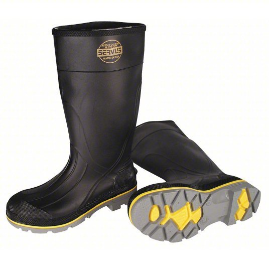 Honeywell Servus 75109/12 Rubber Boot Defined Heel/Electrical Hazard (EH)/Oil-Resistant Sole/Steel Toe/Waterproof, PVC, 12