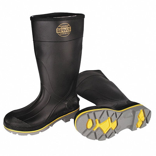 Honeywell Servus 75109/8 XTP Steel-Toe Rubber Boots, Defined Heel, 15 in H, Knee, Black, Men's, Size 8