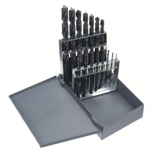Chicago 57713 Jobber Drill Bit Set 1/16 in Smallest Drill Bit Size, 1/2 in Largest Drill Bit Size