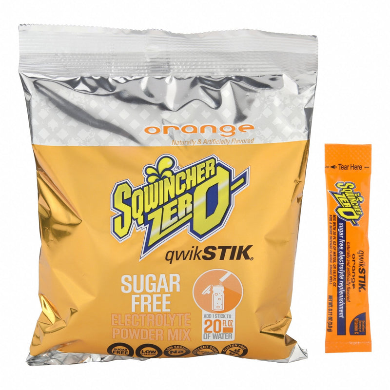 Sqwincher 159060100 Sports Drink Mix, Orange, Single-Serve, 20 oz Concentrate Per Pack, Sugar-Free, 50 PK