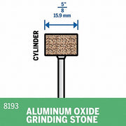 Dremel 8193 Abrasive Point Cylinder, 5/8 in Head Wd, 1 Pieces, Metal/Stainless Steel, Aluminum Oxide