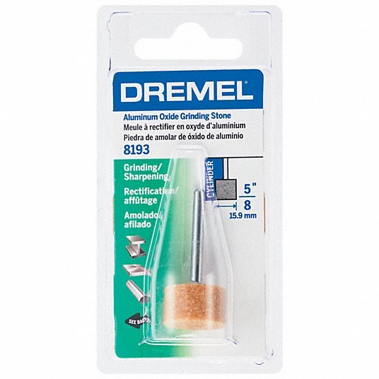 Dremel 8193 Abrasive Point Cylinder, 5/8 in Head Wd, 1 Pieces, Metal/Stainless Steel, Aluminum Oxide