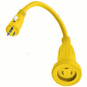Hubbell HBL61CM22 Locking Cord Adapter NEMA 5-15P, NEMA L5-30R, 10 AWG Wire Size