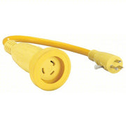Hubbell HBL61CM22 Locking Cord Adapter NEMA 5-15P, NEMA L5-30R, 10 AWG Wire Size