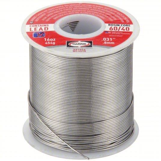 Harris 331856 Solder Wire 1/32 in x 16 oz, 60/40, 60%Tin, 40% Lead