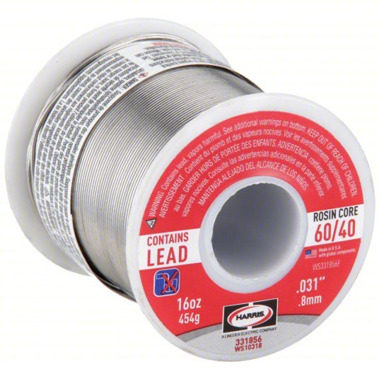 Harris 331856 Solder Wire 1/32 in x 16 oz, 60/40, 60%Tin, 40% Lead