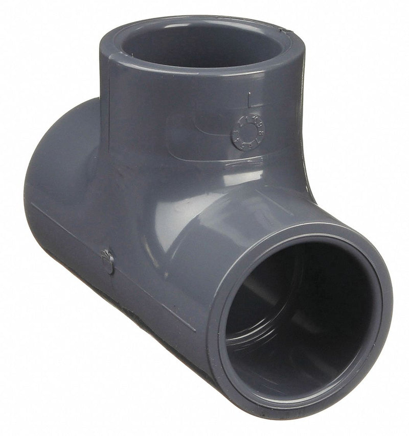 Approved Vendor 801-005 PVC Tee Pipe Fitting, Schedule 80, 1/2 in