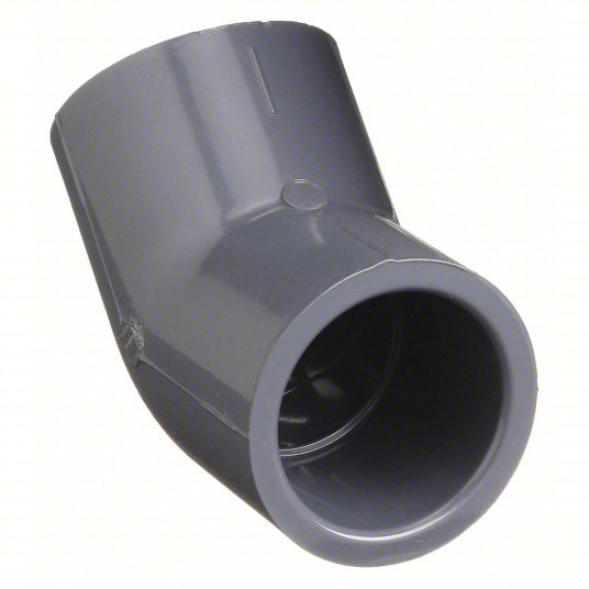 Spears 817-015 45° Elbow: 1 1/2 in x 1 1/2 in Fitting Pipe Size, Schedule 80, Female Socket x Female Socket, Gray