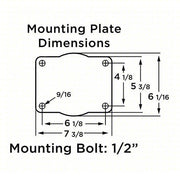 Hamilton S-7516-SPRT Plate Caster with Flat-Free Wheels 16 in Wheel Dia., 2900 lb, 18 1/2 in Mounting Ht, D