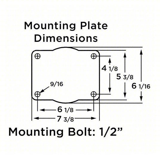 Hamilton S-7516-SPRT Plate Caster with Flat-Free Wheels 16 in Wheel Dia., 2900 lb, 18 1/2 in Mounting Ht, D