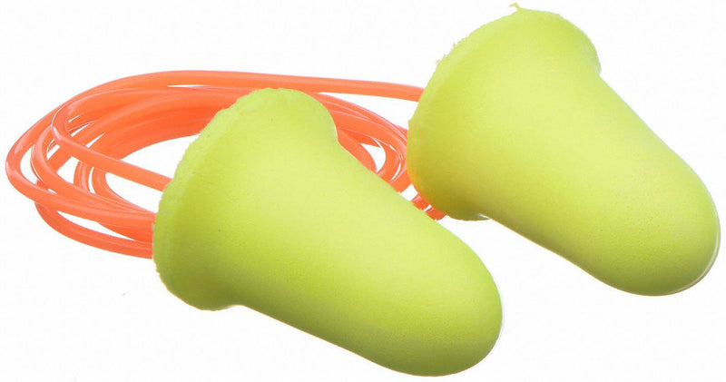 3M 312-1260 Ear Plugs, Bell, 33 dB NRR, Gen Purpose, Corded, Disposable, Roll-Down, M Earplug Size, 200 PK