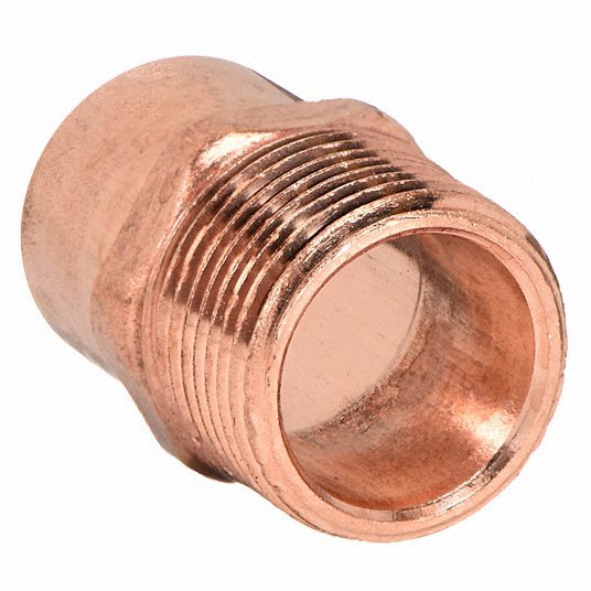 Nibco 604 1/2 Adapter Wrot Copper, Cup x MNPT, 1/2 in Copper Tube Size, For 5/8 in x 5/8 in Tube OD