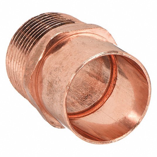 Nibco 604 1/2 Adapter Wrot Copper, Cup x MNPT, 1/2 in Copper Tube Size, For 5/8 in x 5/8 in Tube OD