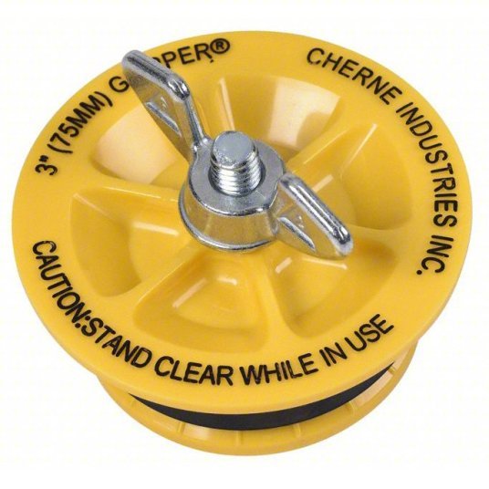 Cherne 270237 Pipe Plug Wing Nut, End of Pipe, For 3 in Pipe, Natural Rubber Plug