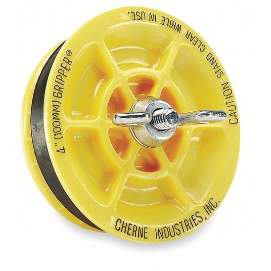 Cherne 270245 Pipe Plug Wing Nut, End of Pipe, For 4 in Pipe, Natural Rubber Plug