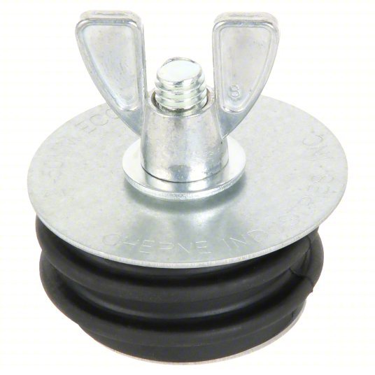 Cherne 271527 Pipe Plug Wing Nut, End of Pipe, For 2 in Pipe, Natural Rubber Plug, 5 oz Test Plug Wt