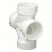 Redwood 1WJR9 Double Sanitary Tee Sch 40, 2 in x 2 in x 2 in x 2 in Fitting Pipe Size, White