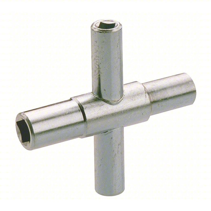 Redwood 151-015 T-Shaped Water Key, 1/4 in, 9/32 in, 5/16 in, 11/32 in Sizes, 3-5/32 in Overall Lg, Steel, Chrome