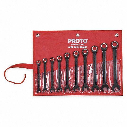 Proto JSCRM-10S Ratcheting Wrench Set, Metric, 10 mm to 19 mm, 10-Piece