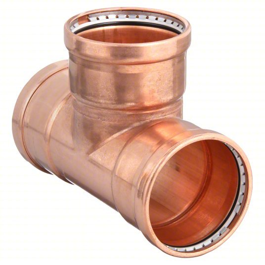 Viega 20683 XL Tee Copper, Press-Fit x Press-Fit x Press-Fit, EPDM O-Ring Material