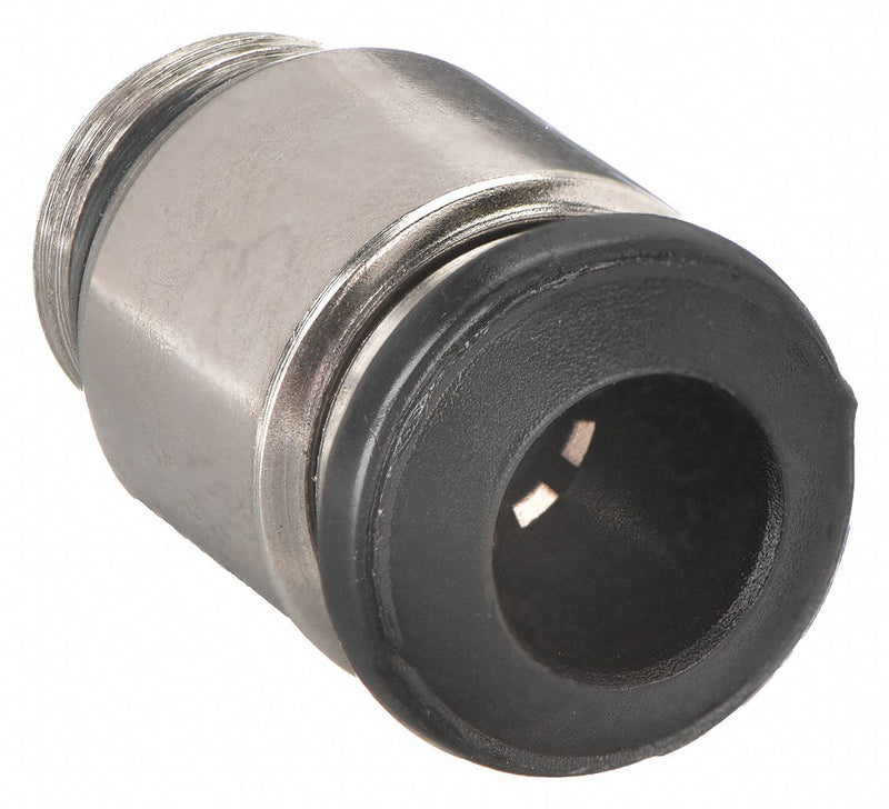 AIGNEP USA 50010N-8-1/4-PK5 Push-Fit Adapter Fitting, 8 mm OD x 1/4 in Pipe Size, Brass, 7/8 in Overall Lg, 5 PK