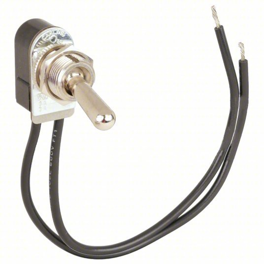 Carling 111-16-73 Toggle Switch SPST, 2 Connections, On/Off, 3A @ 250V AC/6A @ 125V AC, Wire