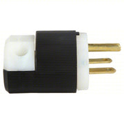Hubbell HBL5666C Straight Blade Plug 6-15P, 15 A, 250V AC, Black/White, 2 Poles