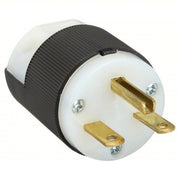 Hubbell HBL5666C Straight Blade Plug 6-15P, 15 A, 250V AC, Black/White, 2 Poles
