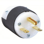 Hubbell HBL5666C Straight Blade Plug 6-15P, 15 A, 250V AC, Black/White, 2 Poles