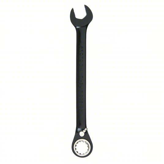 Proto JSCV14 Combination Wrench Alloy Steel, Black Chrome, 7/16 in Head Size, 6 1/2 in Overall Lg, Offset