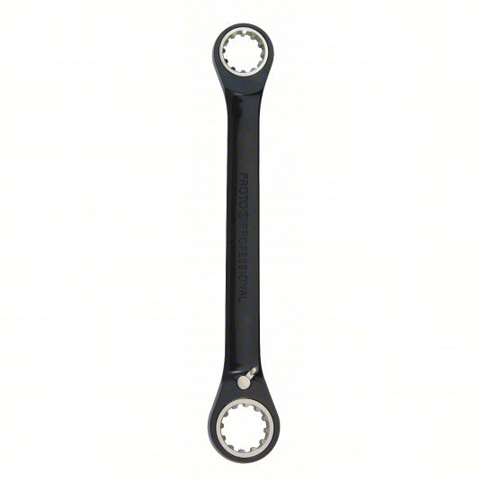 Proto JSBV1618 Box End Wrench Black Chrome, 1/2 in, 9/16 in Head Size, 7 in Overall Lg, Std, Reversing