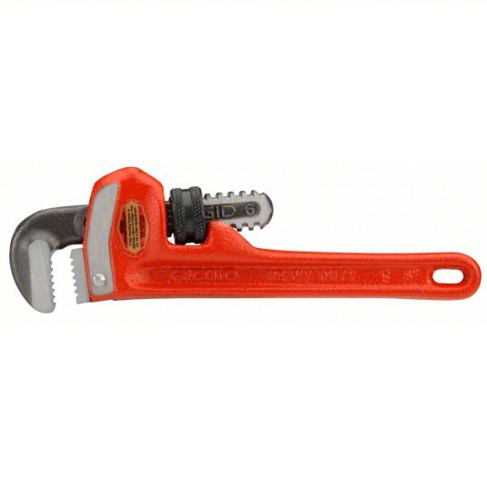 Ridgid 31000 Heavy-Duty Pipe Wrench Cast Iron, 3/4 in Jaw Capacity, Serrated, 6 in Overall Lg, I-Beam