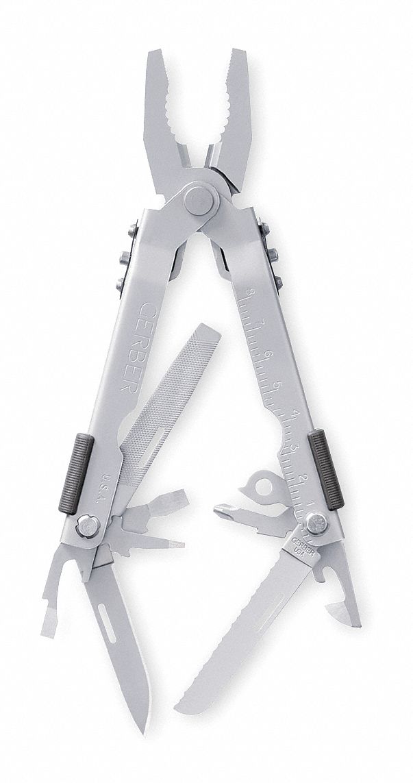 Gerber 07500 Multi-Tool Plier, 14 Tools, 14 Functions, 4 7/8 in Closed Lg, 6 3/8 in Open Lg